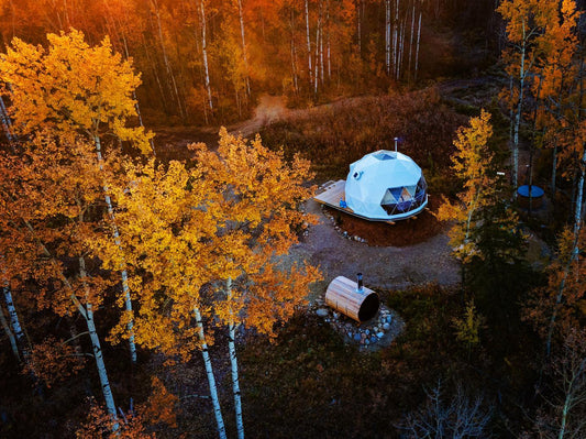 off grid geodesic dome with solar