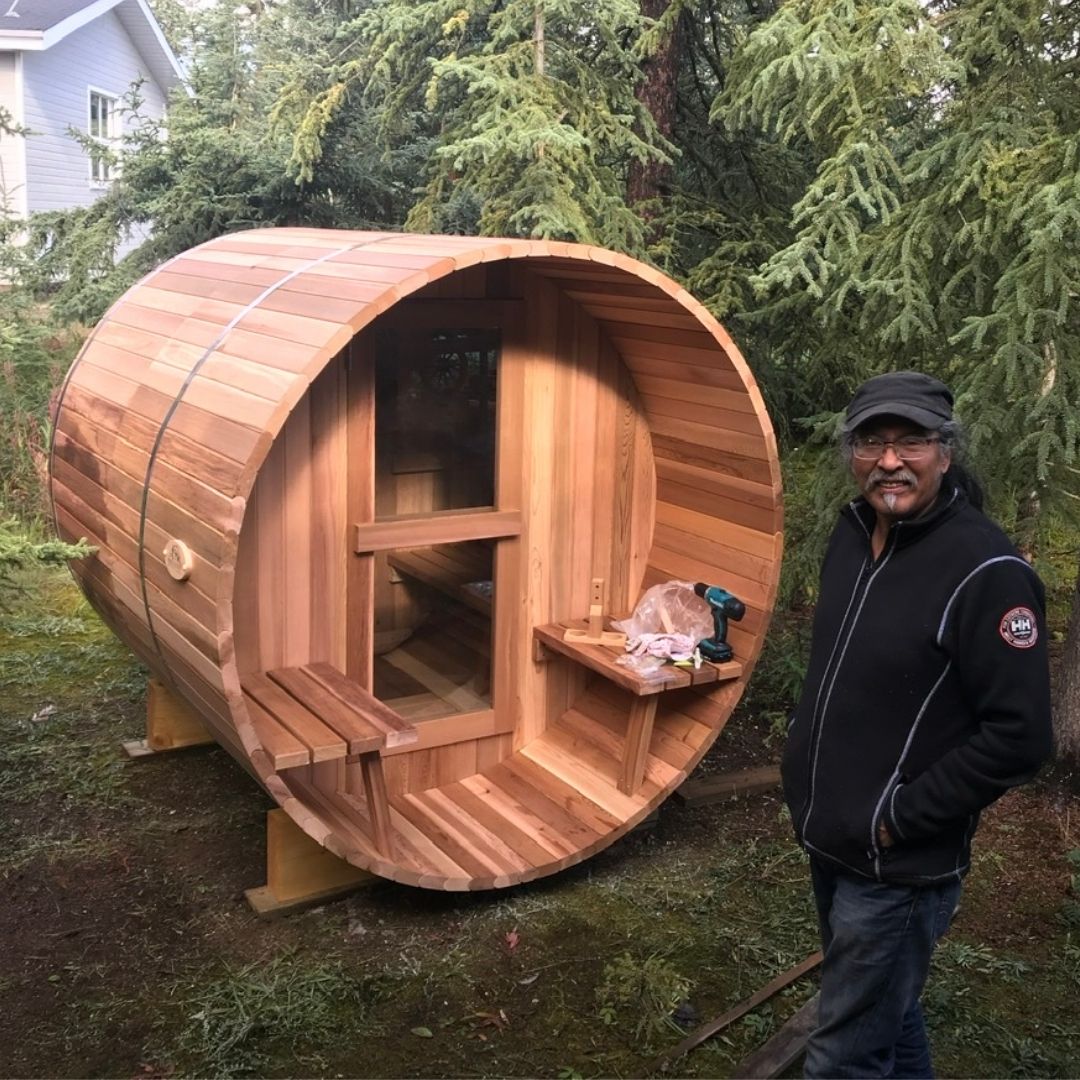 Cedar Barrel Sauna with Porch - 2-4 Person