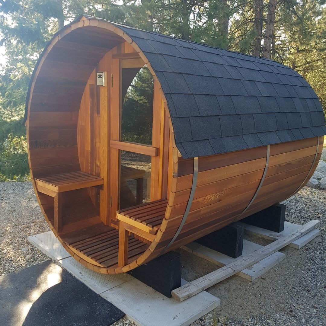 Cedar Barrel Sauna with Porch - 2-4 Person