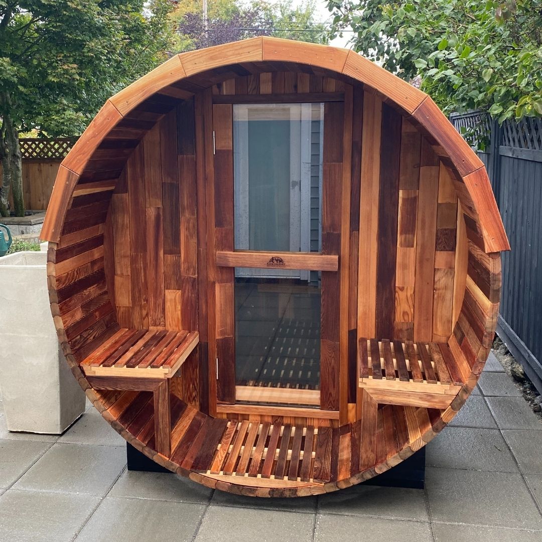 Cedar Barrel Sauna with Porch - 2-4 Person