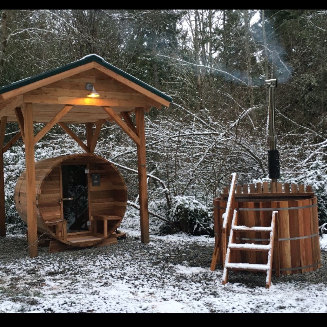 Cedar Barrel Sauna with Porch - 2-4 Person