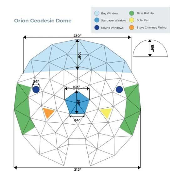 Glamping Geodesic Dome Tent Large 26' Backcountry Hot Tubs & Saunas