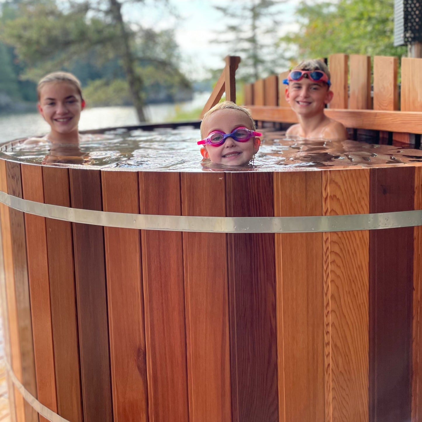 Wood Fired Cedar Hot Tub - Internal Stove - 3 person