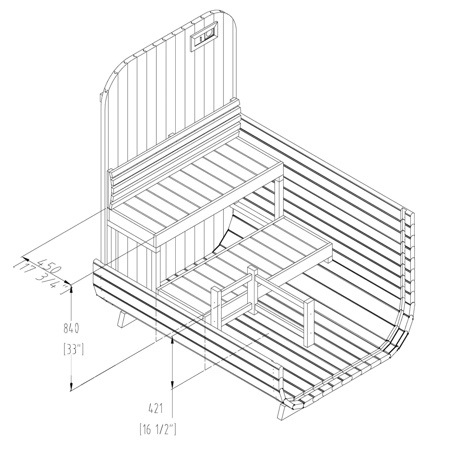 Compact Mini Cube Outdoor Sauna - 2-3 person