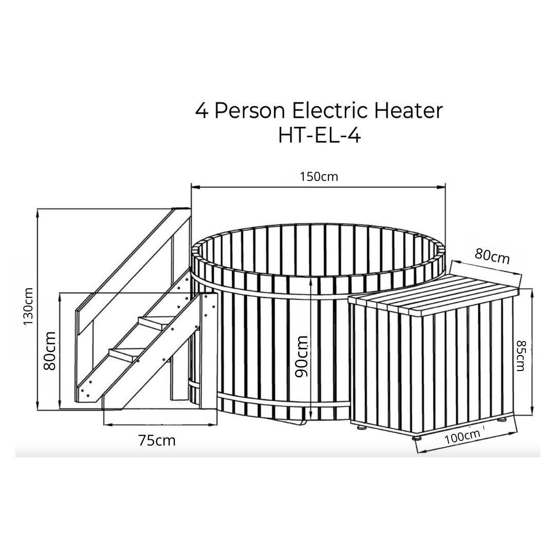 Cedar Hot Tub - Electric Heater - 4 Person