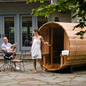 10 FT Red Cedar Panoramic View Sauna with Porch - 9 Person - Backcountry Recreation