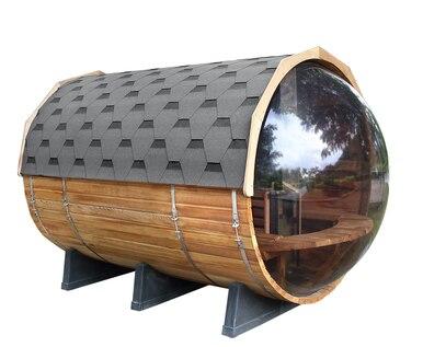 10 FT Red Cedar Panoramic View Sauna with Porch - 9 Person - Backcountry Recreation