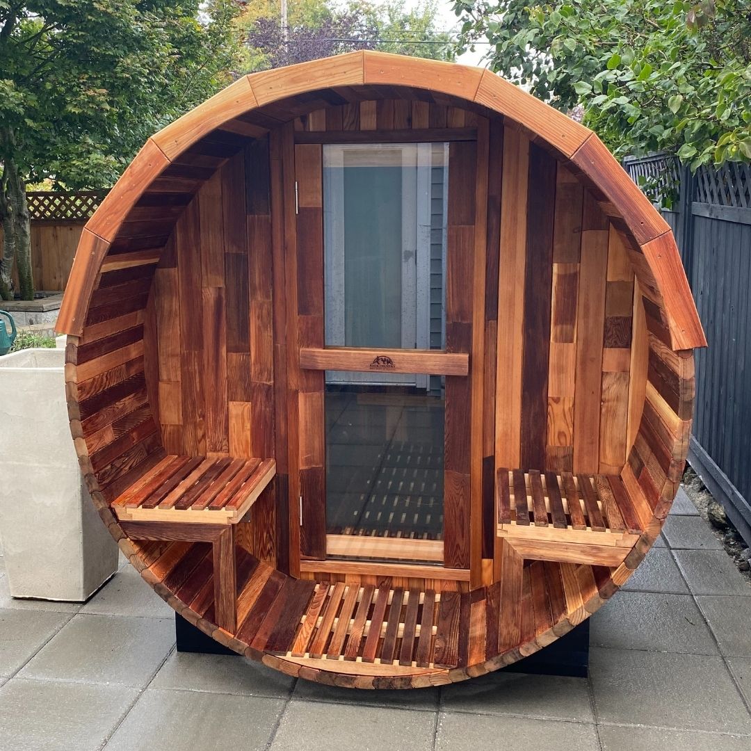 Cedar Barrel Sauna with Porch - 6 Person