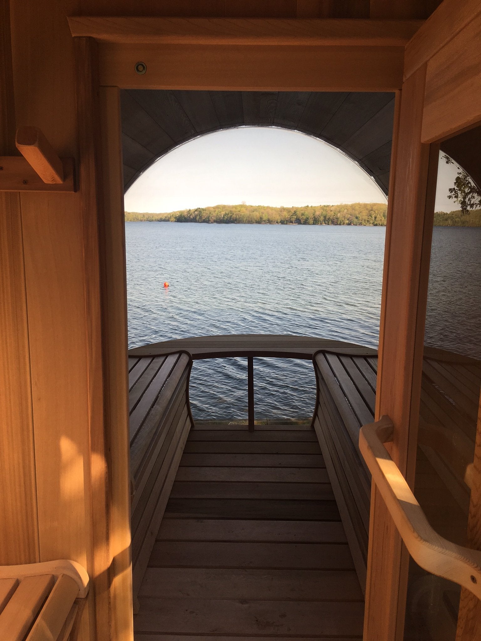 6 FT Red Cedar Panoramic View Barrel Sauna - 6 Person - Backcountry Recreation