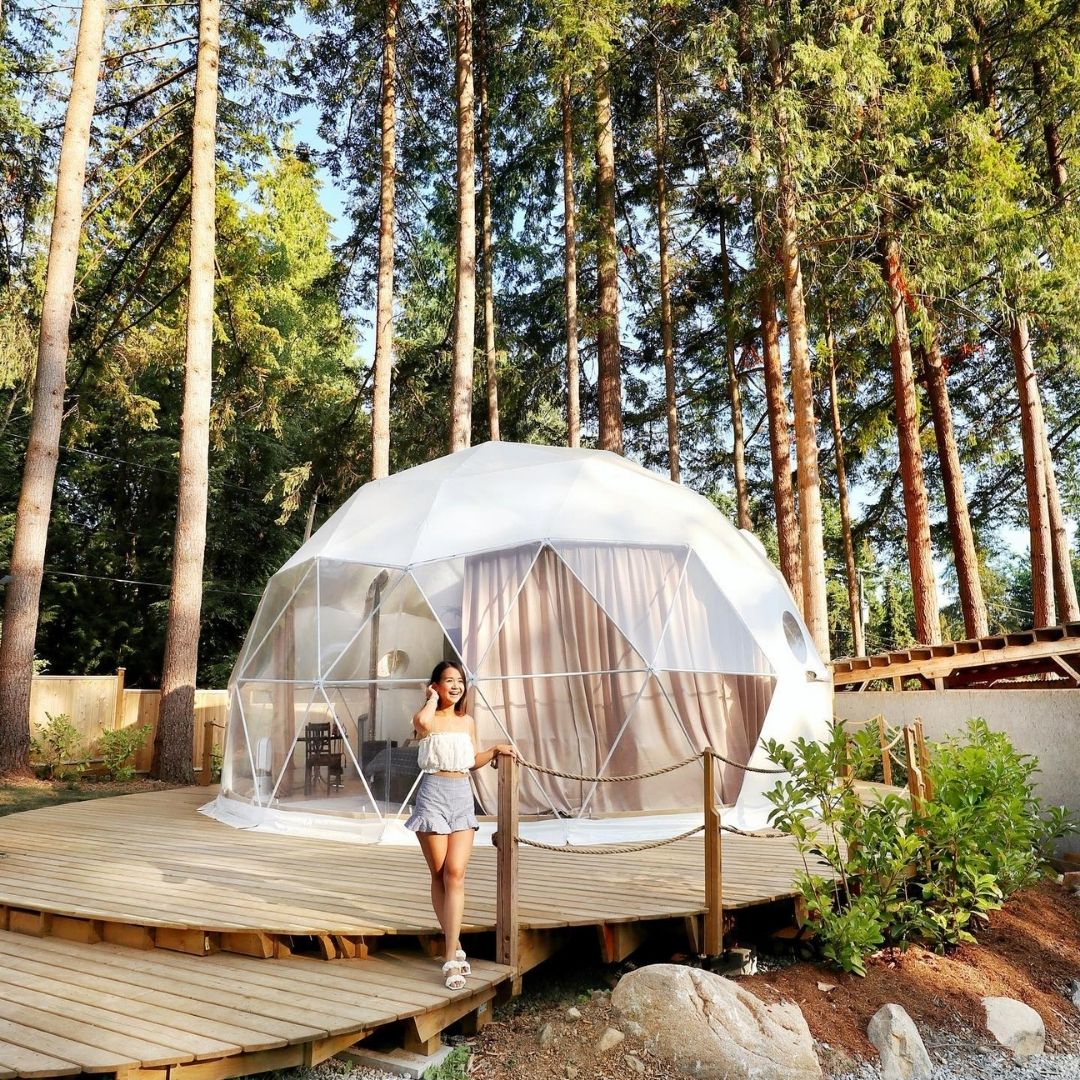 Glamping Geodesic Dome Tent Medium 6 metre – Cedar Spring Recreation