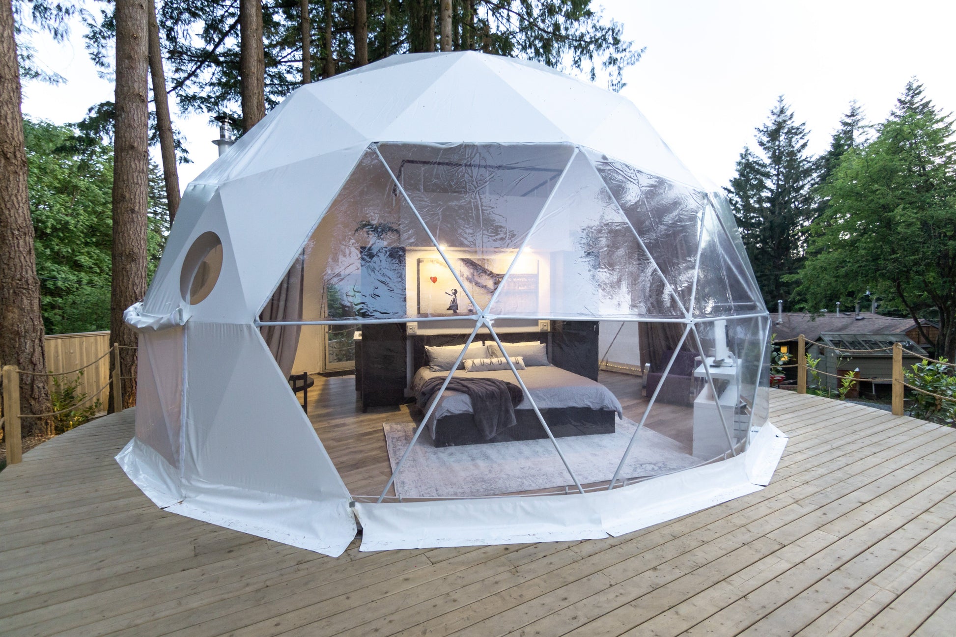 Glamping Geodesic Dome Tent Small 16' Backcountry Hot Tubs & Saunas