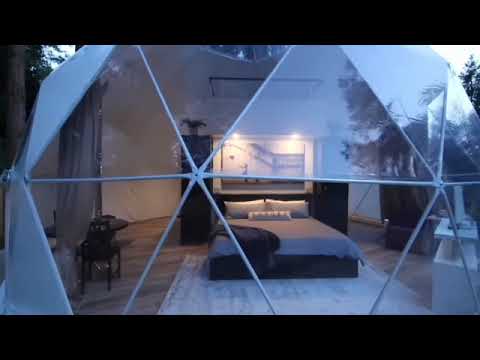 CONTACT TO PLACE YOUR ORDER Geodesic Dome Tent - 20' with Woodstove and Fan